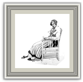 A lady sat on a chair