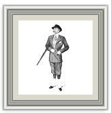 An antique image of a man holding a shotgun